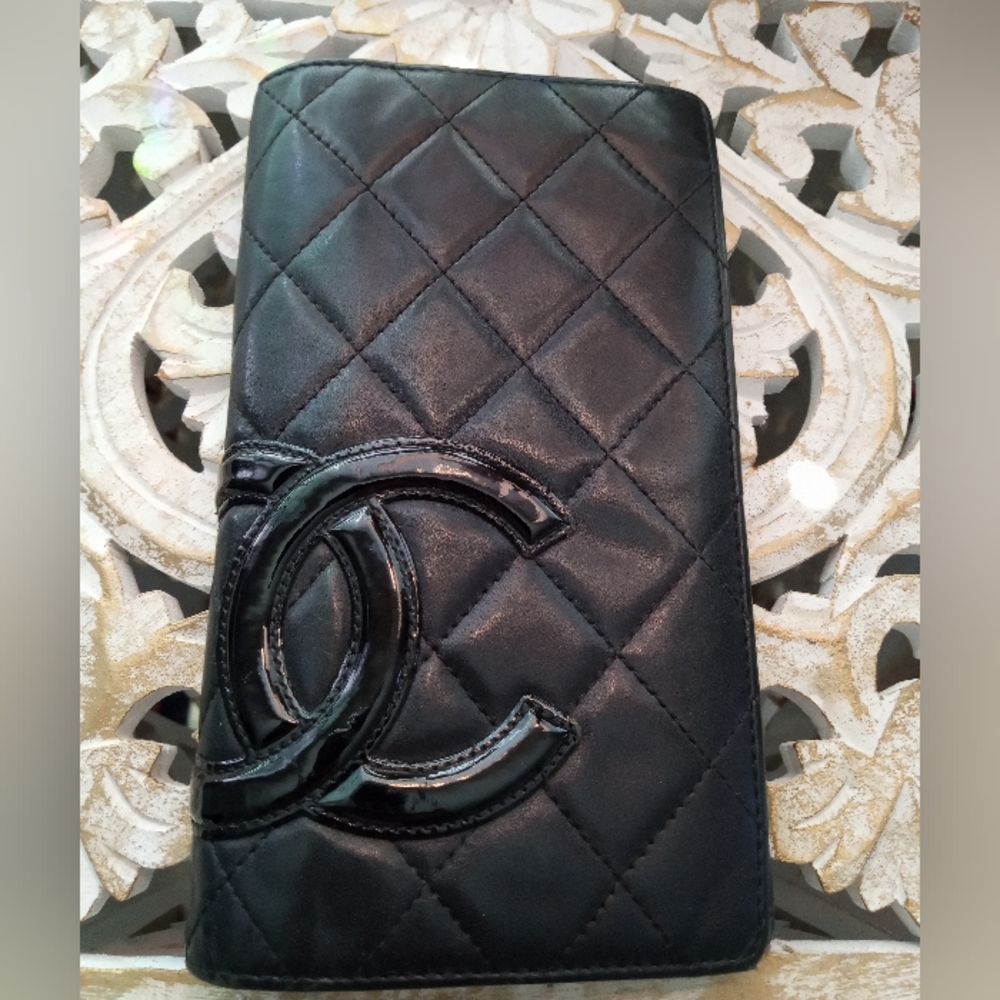 Chanel Cambon Quilted Lambskin Leather Wallet - 100% Authentic
